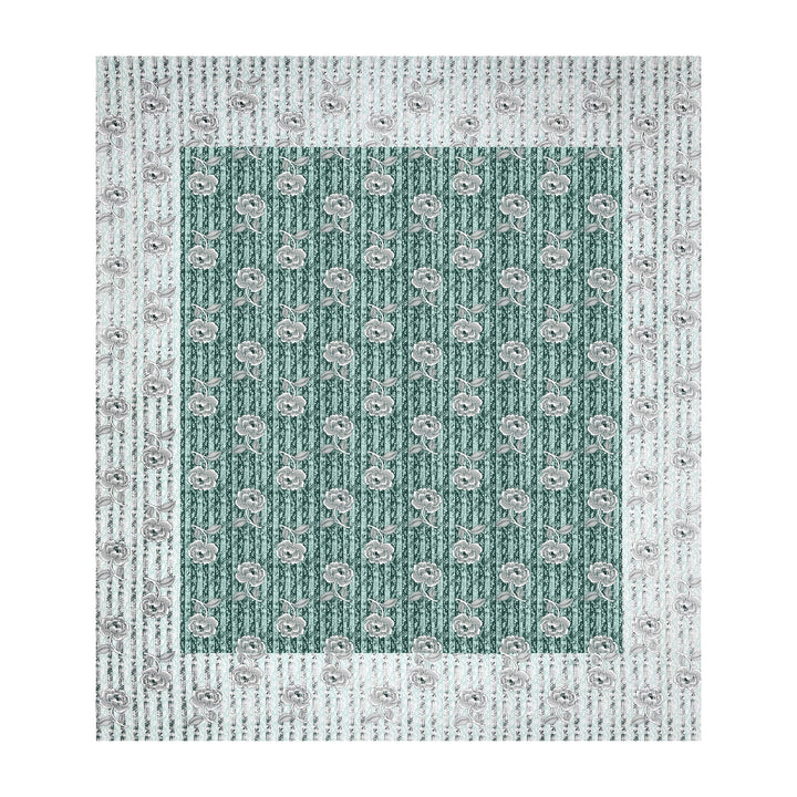 Bella Casa Fashion & Retail Ltd BEDSHEET 87 X 107 Inch / Green & Grey / Cotton Double King Size Bedsheet with 2 Pillow Covers Cotton Green & Grey Colour - Ethnic Collection