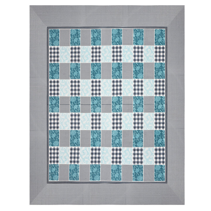 Bella Casa Fashion & Retail Ltd  BEDSHEET 90 X 108 Inch / Blue / Cotton Bella Casa Double King Size Bedsheet Set Cotton with 2 Pillow Covers Check Design Blue Colour - Ethnic Collection