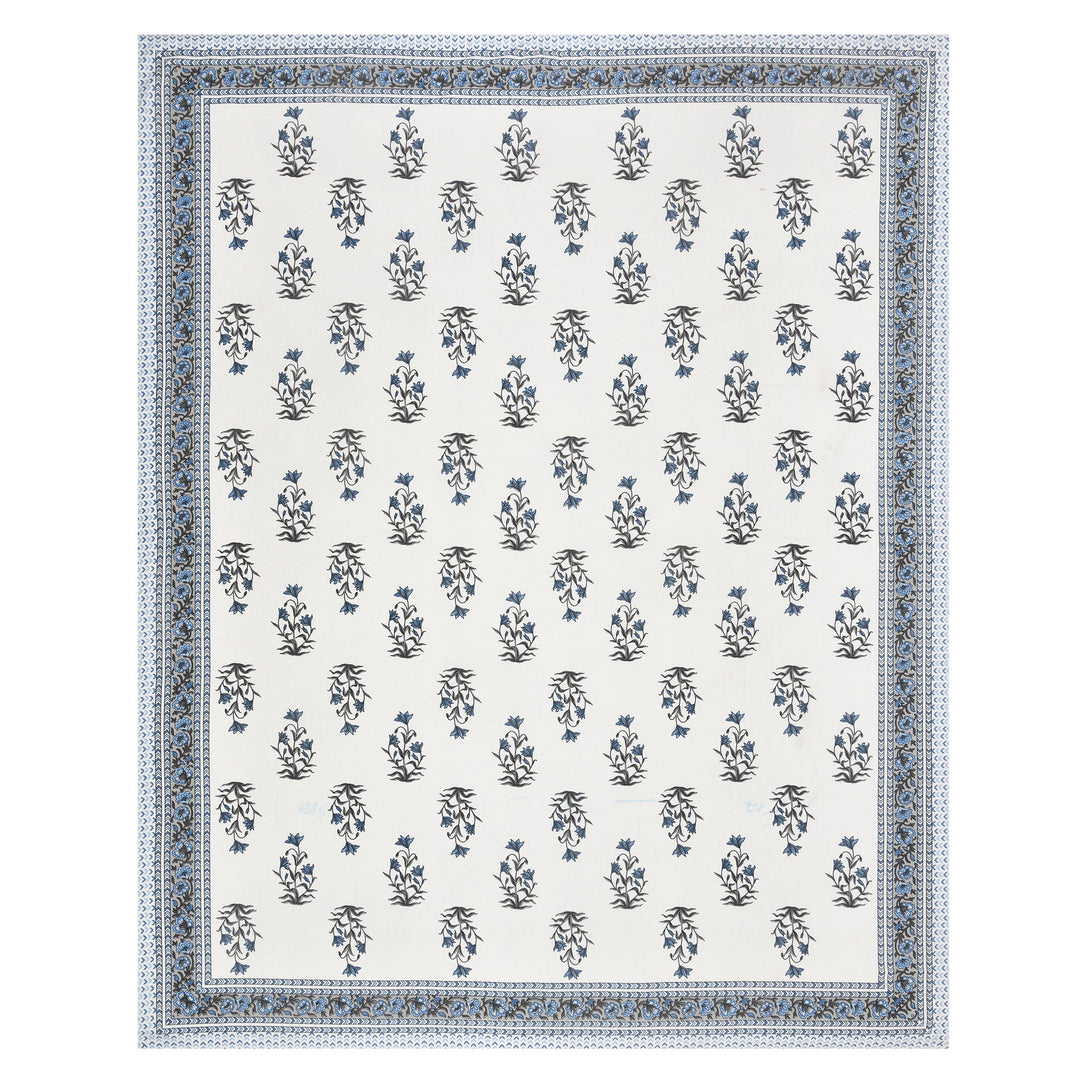 Bella Casa Fashion & Retail Ltd BEDSHEET 90 X 108 Inch / Blue / Cotton Double King Size Bedsheet Set Cotton with 2 Pillow Covers Floral Design Blue Colour - Ethnic Collection
