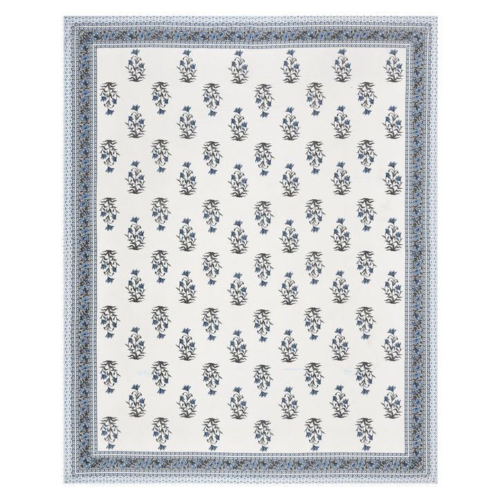 Bella Casa Fashion & Retail Ltd BEDSHEET 90 X 108 Inch / Blue / Cotton Double King Size Bedsheet Set Cotton with 2 Pillow Covers Floral Design Blue Colour - Ethnic Collection