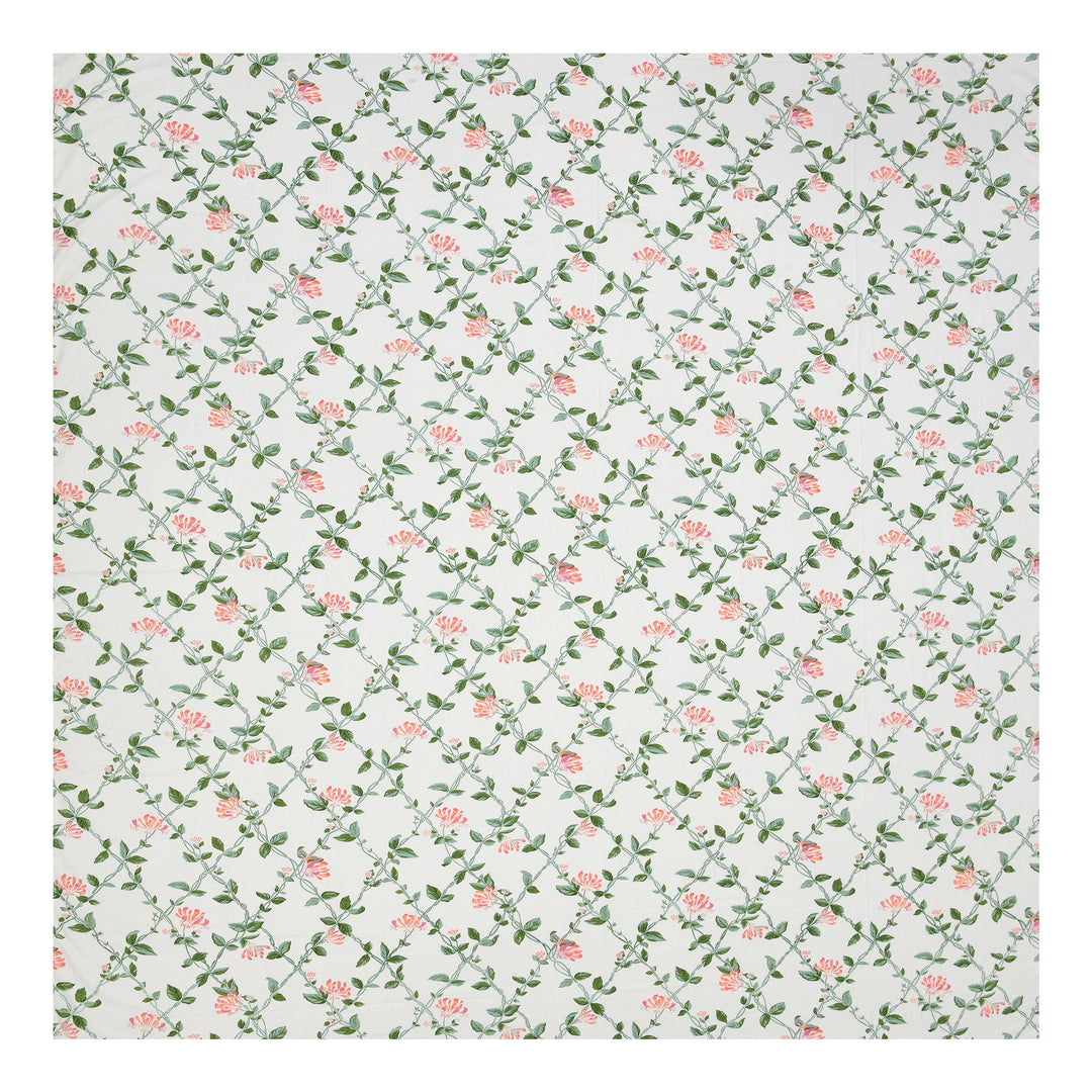 Bella Casa Fashion & Retail Ltd BEDSHEET 90 X 108 Inch / Green & Off White / Cotton Double King Size Bedsheet Set Cotton with 2 Pillow Covers Motifs Design Green & Off White Colour - Heritage Collection