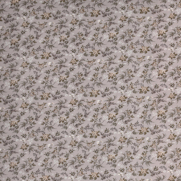 Double Bedsheet Cotton King Size with 2 Pillow Covers Floral Design Grey Colour - Stella Collection