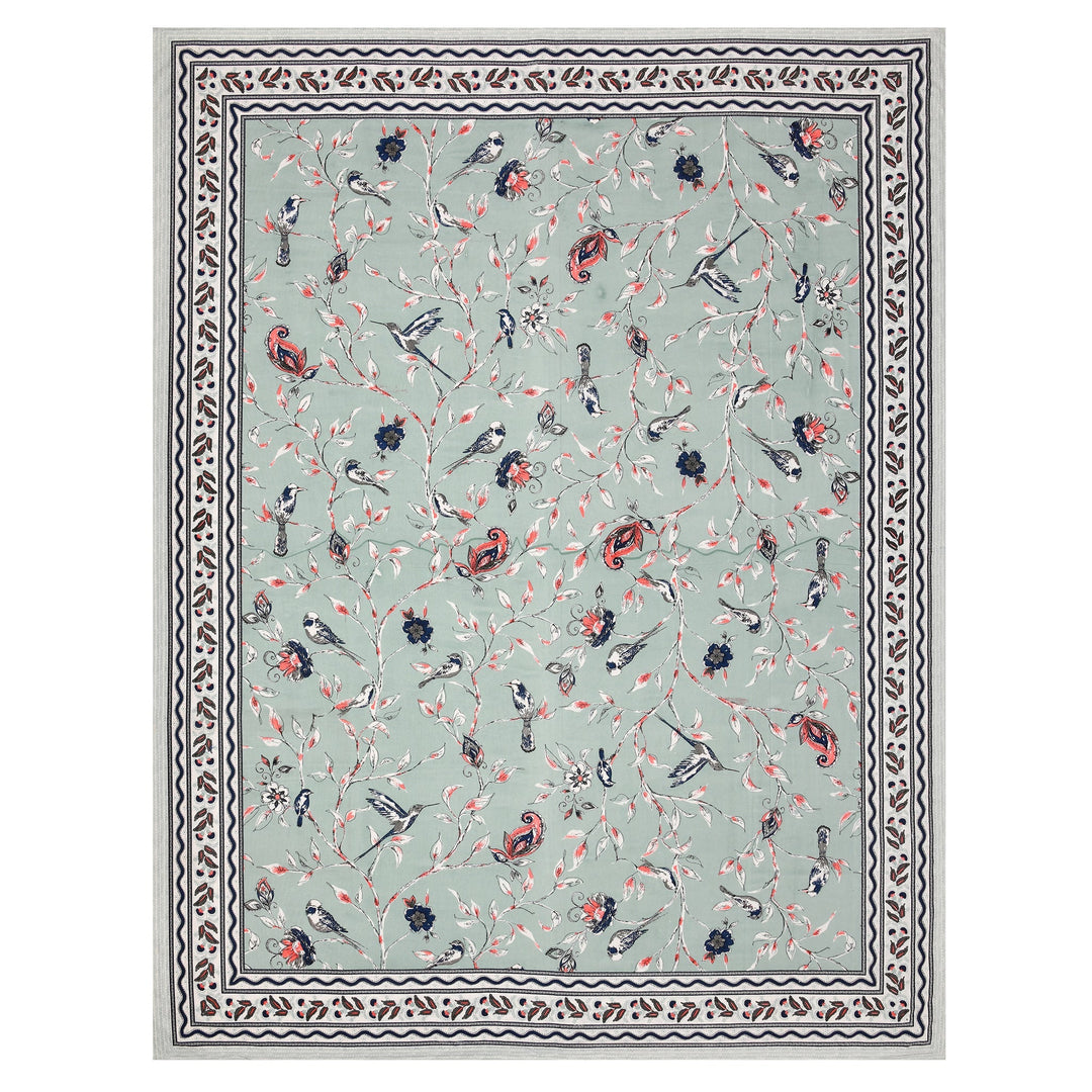 Bella Casa Fashion & Retail Ltd  BEDSHEET 90 X 108 Inch / Multi / Cotton Bella Casa Double King Size Bedsheet Set Cotton with 2 Pillow Covers Birds Design Multi Colour - Ethnic Collection