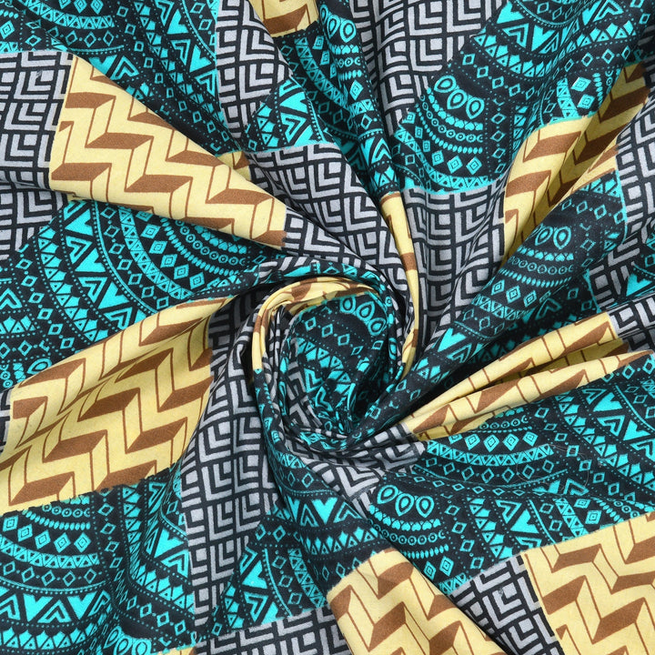 Double Bedsheet Set Cotton King Size with 2 Pillow Covers Geometrical Design Multicolour Colour - Stella Collection