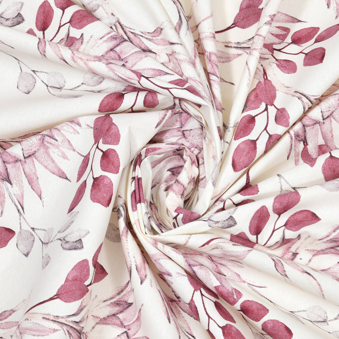 Double Bedsheet Set Cotton King Size with 2 Pillow Covers Floral Design Pink Colour - Stella Collection