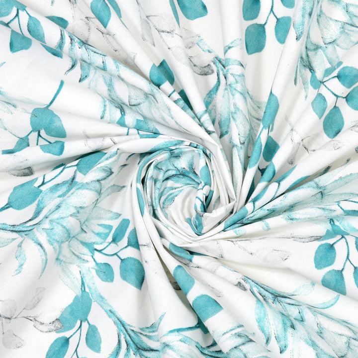 Double Bedsheet Set Cotton King Size with 2 Pillow Covers Floral Design Sky Blue Colour - Stella Collection