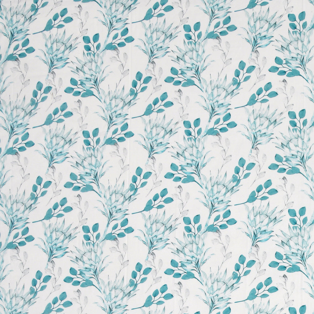 Double Bedsheet Set Cotton King Size with 2 Pillow Covers Floral Design Sky Blue Colour - Stella Collection