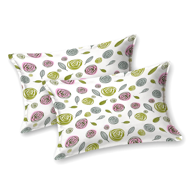 Bella Casa Fashion & Retail Ltd  BEDSHEET Double Bedsheet Set 100 % Pure Cotton King Size with 2 Pillow Covers Printed Green Colour - Lorient Collection