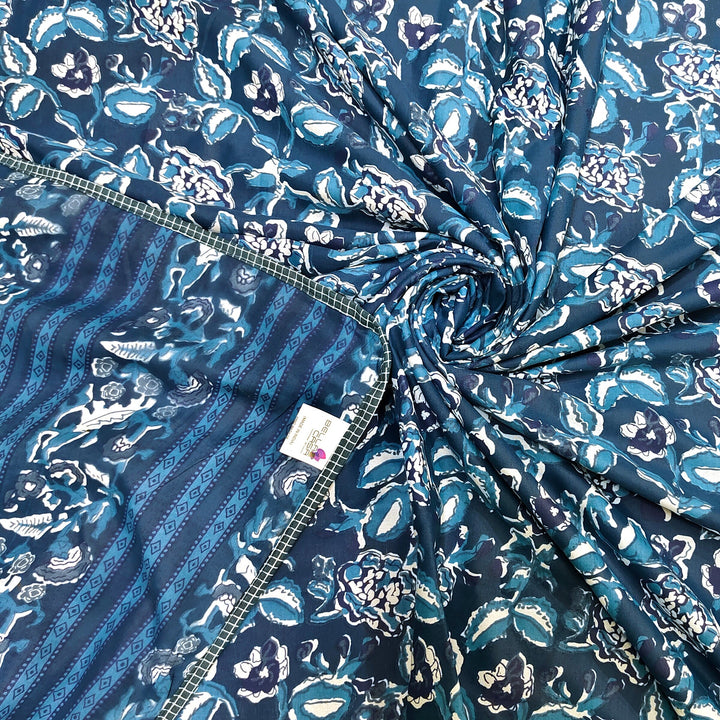 Bella Casa Fashion & Retail Ltd  Dohar 60 X 90 Inch / Blue / Cotton Single Dohar / AC Blanket Reversible| Size: 152 X 228 CM - Canva Collection