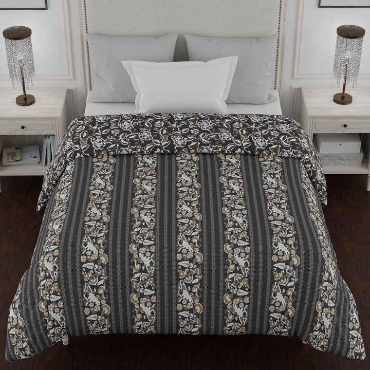 Bella Casa Fashion & Retail Ltd  Quilt 60 X 90 Inch / Blue / Cotton Single AC Quilt Reversible 150 GSM (152 X 229 Cm, Grey) - Kalamkari Collection