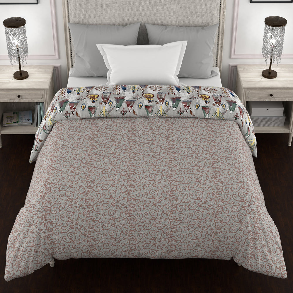 Bella Casa Fashion & Retail Ltd  Quilt 60 X 90 Inch / Grey / Cotton Bella Casa 150 GSM Cotton Single Reversible AC Quilt for Winter (152 X 229 cm, Grey)