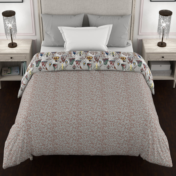 Bella Casa Fashion & Retail Ltd  Quilt 60 X 90 Inch / Grey / Cotton Bella Casa 150 GSM Cotton Single Reversible AC Quilt for Winter (152 X 229 cm, Grey)