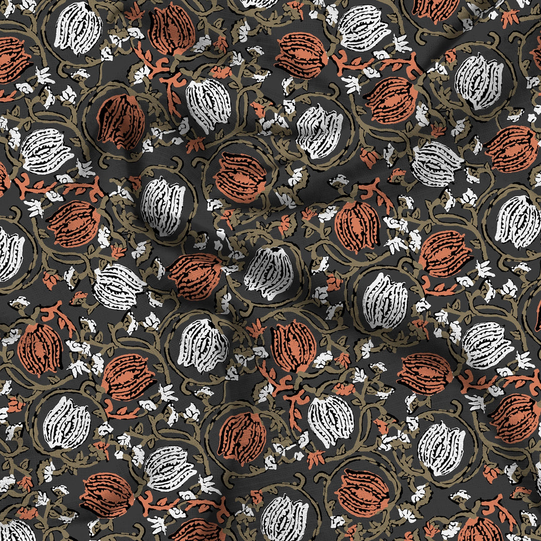Bella Casa Fashion & Retail Ltd  Quilt 60 X 90 Inch / Grey / Cotton Single AC Quilt Reversible 150 GSM (152 X 229 Cm, Multi) - Kalamkari Collection