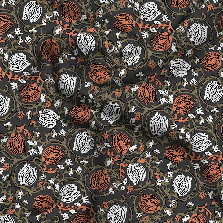 Bella Casa Fashion & Retail Ltd  Quilt 60 X 90 Inch / Grey / Cotton Single AC Quilt Reversible 150 GSM (152 X 229 Cm, Multi) - Kalamkari Collection