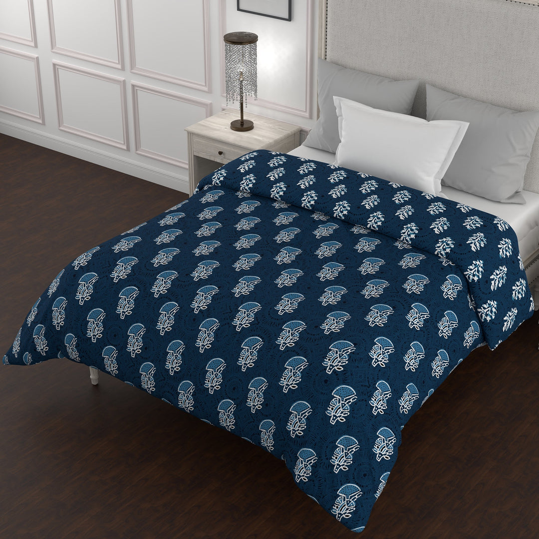 Bella Casa Fashion & Retail Ltd  Quilt 60 X 90 Inch / Multi / Cotton Single AC Quilt Reversible 150 GSM (152 X 229 Cm, Blue) - Kalamkari Collection