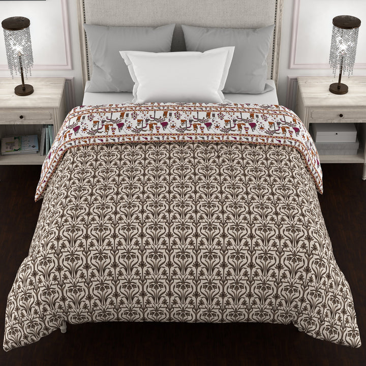 Bella Casa Fashion & Retail Ltd  Quilt 60 X 90 Inch / Violet / Cotton Bella Casa 150 GSM Cotton Single Reversible AC Quilt for Winter (152 X 229 cm, Violet)