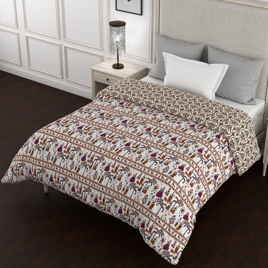 Bella Casa Fashion & Retail Ltd  Quilt 60 X 90 Inch / Violet / Cotton Bella Casa 150 GSM Cotton Single Reversible AC Quilt for Winter (152 X 229 cm, Violet)