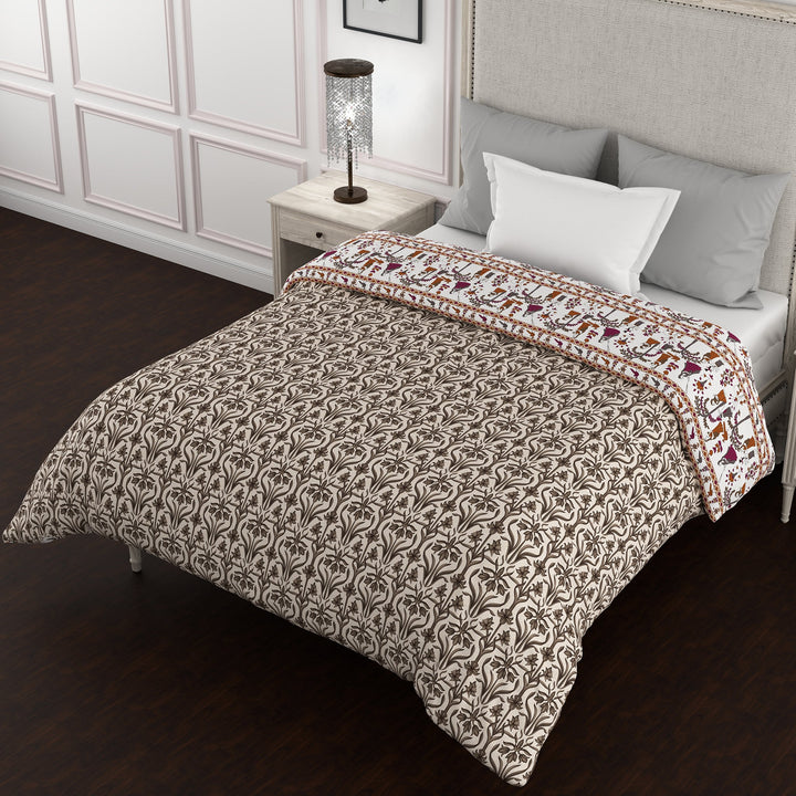 Bella Casa Fashion & Retail Ltd  Quilt 60 X 90 Inch / Violet / Cotton Bella Casa 150 GSM Cotton Single Reversible AC Quilt for Winter (152 X 229 cm, Violet)