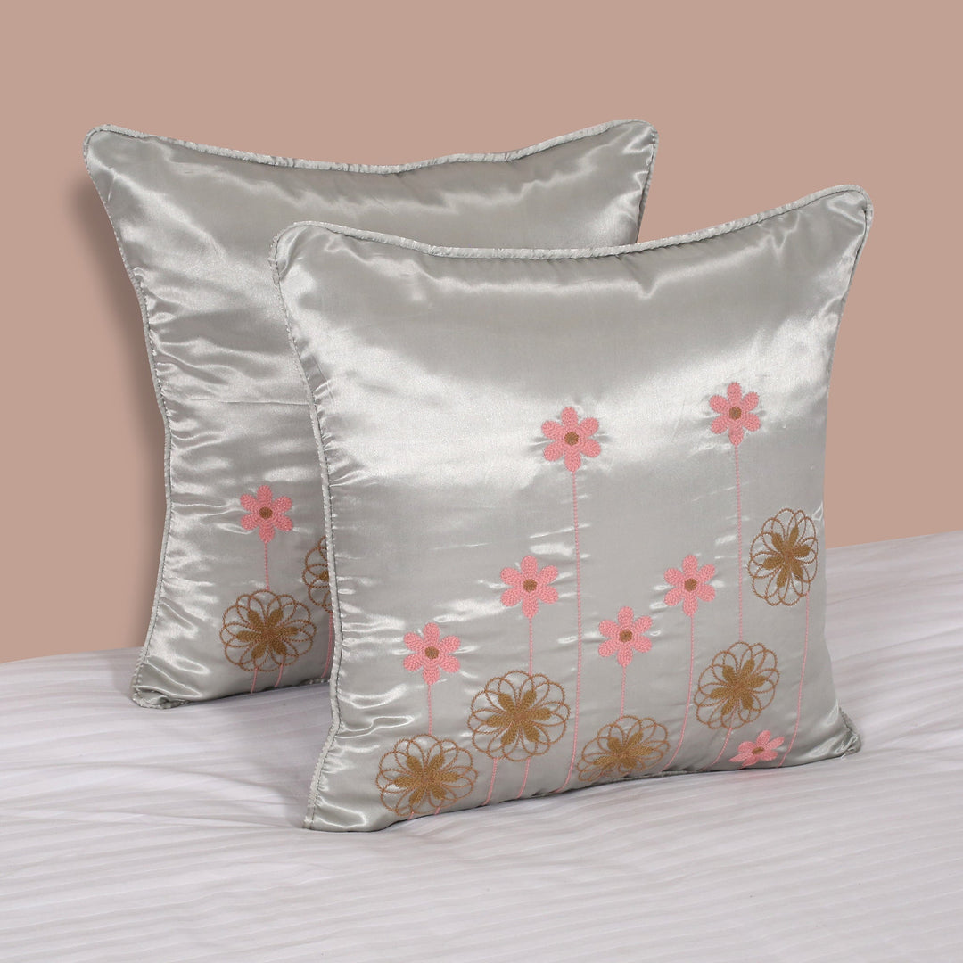 BELLA CASA FASHION Cushion Cover Utsav Polyester Embroidered Cushion Covers Pack of 2