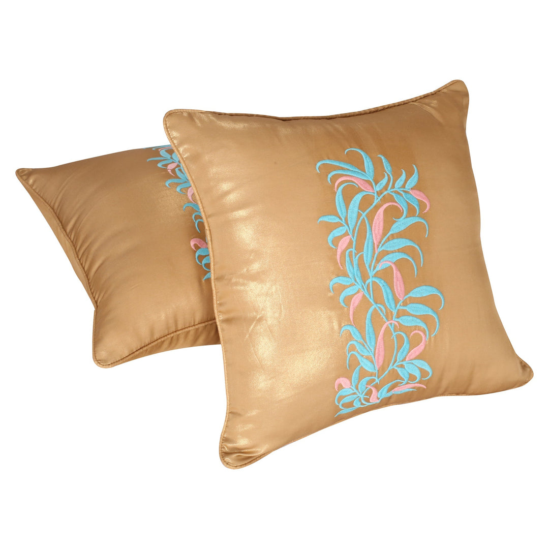 BELLA CASA FASHION Cushion Cover Utsav Polyester Embroidered Cushion Covers Pack of 2