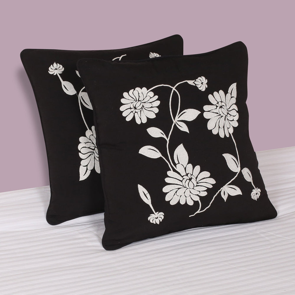 BELLA CASA FASHION Cushion Cover Utsav Polyester Embroidered Cushion Covers Pack of 2