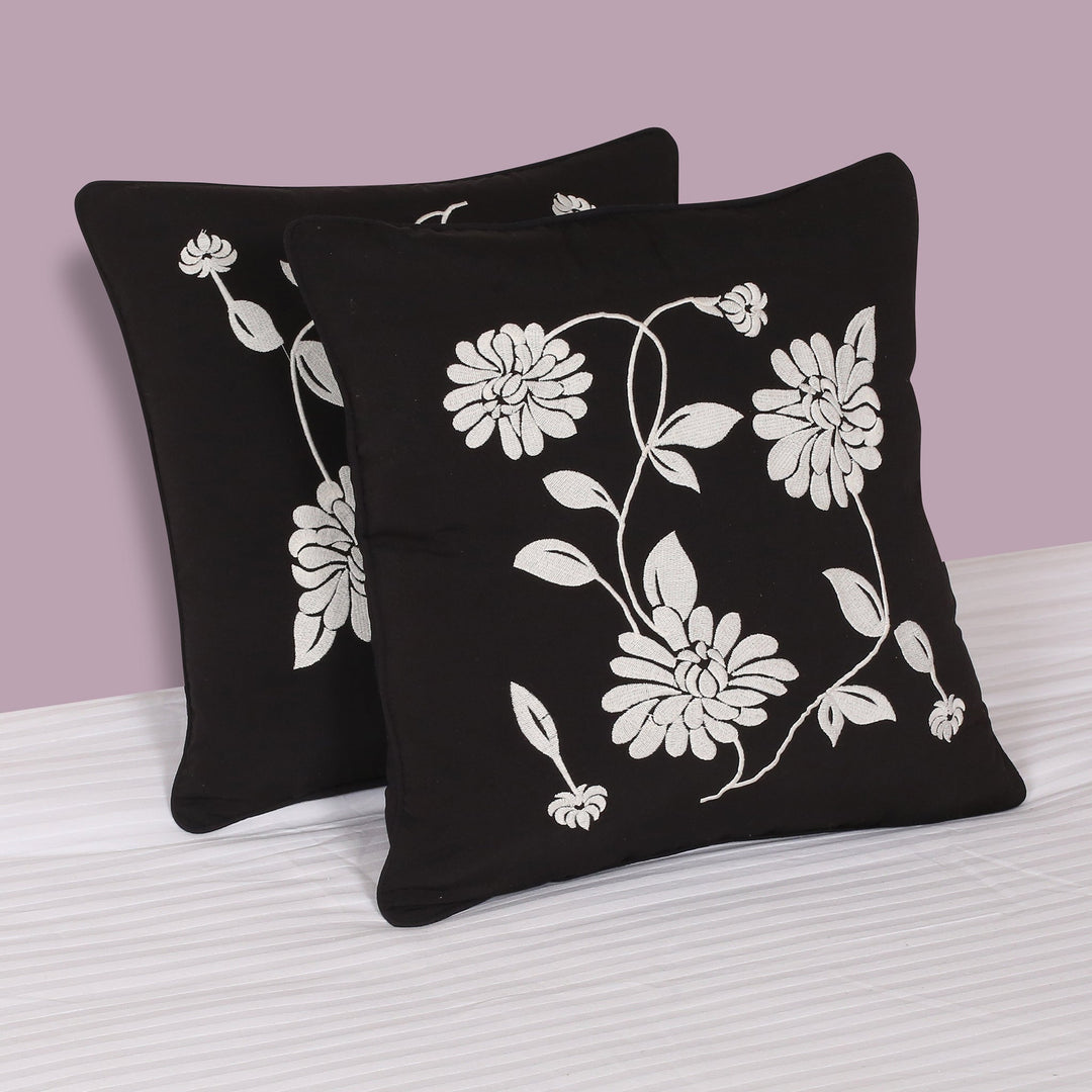 BELLA CASA FASHION Cushion Cover Utsav Polyester Embroidered Cushion Covers Pack of 2