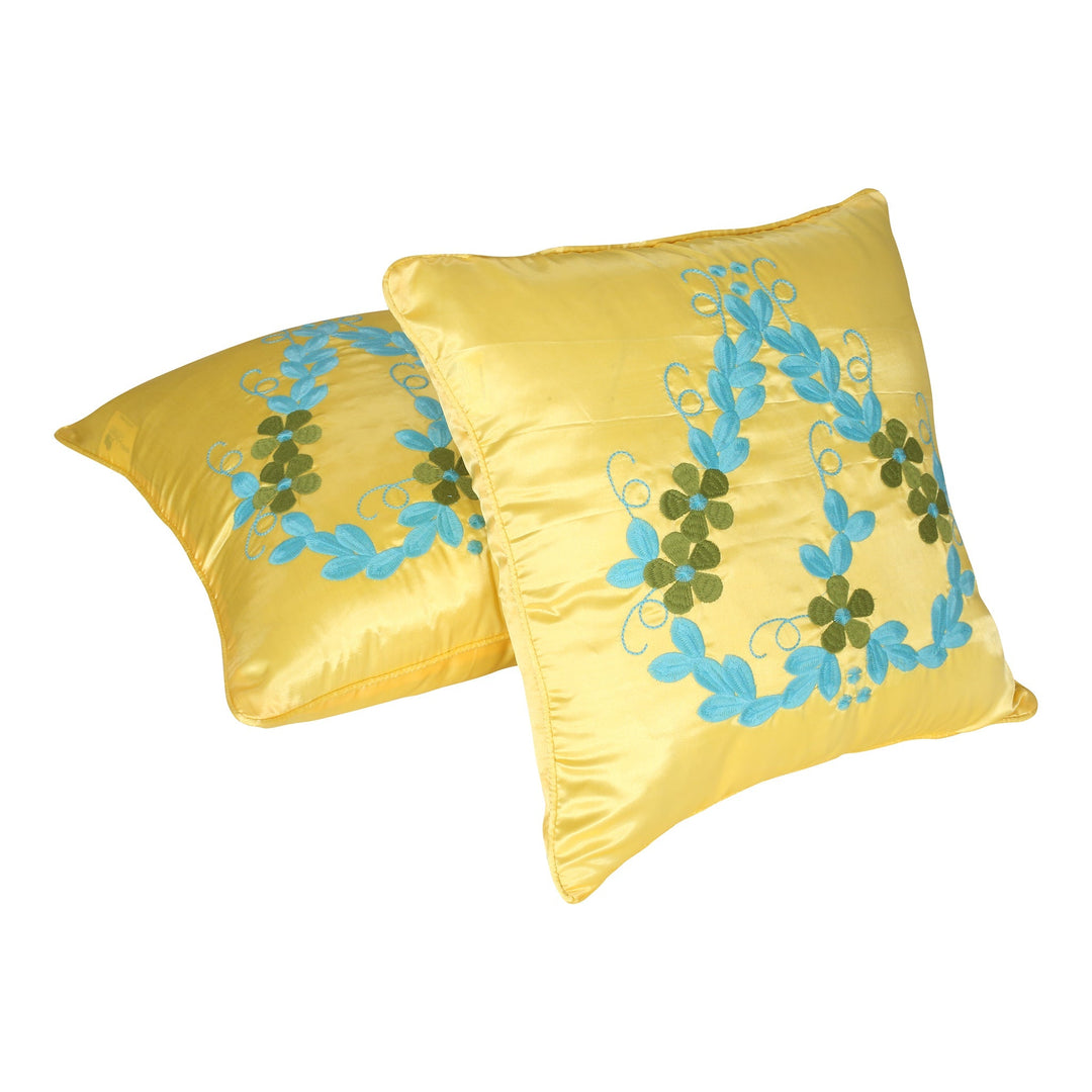 BELLA CASA FASHION Cushion Cover Utsav Polyester Embroidered Cushion Covers Pack of 2