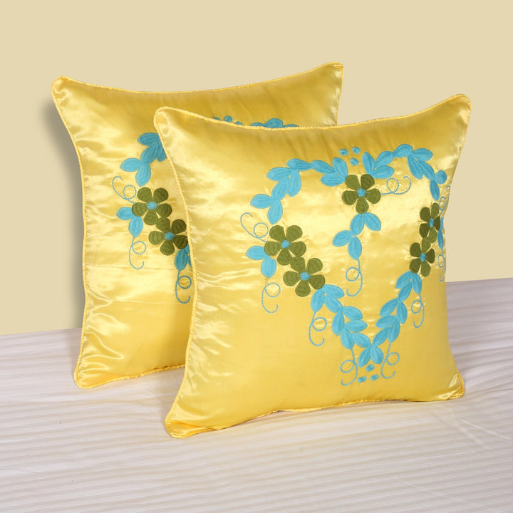 BELLA CASA FASHION Cushion Cover Utsav Polyester Embroidered Cushion Covers Pack of 2