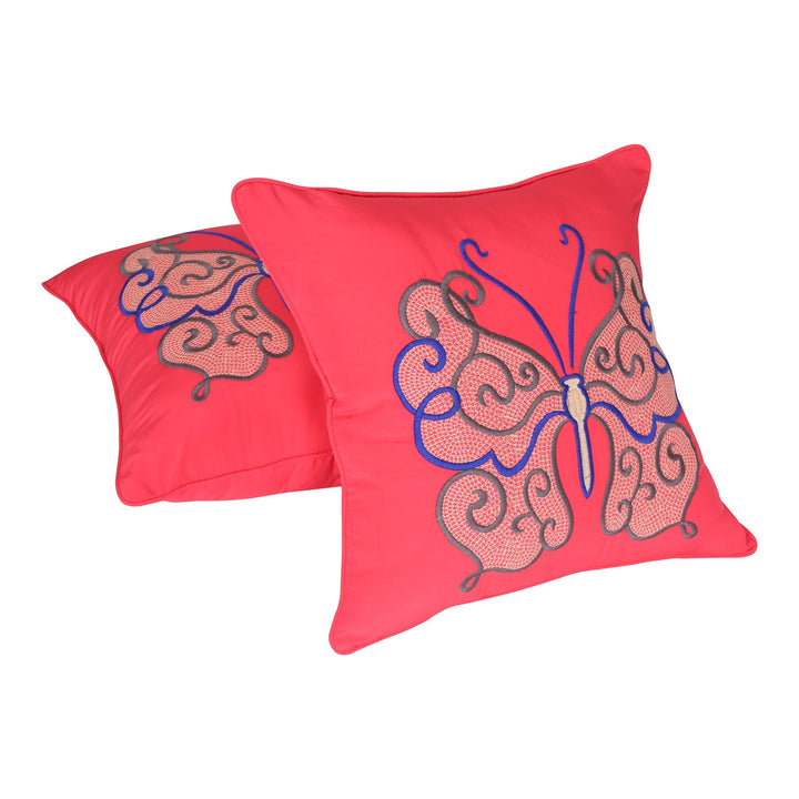 BELLA CASA FASHION Cushion Cover Utsav Polyester Embroidered Cushion Covers Pack of 2