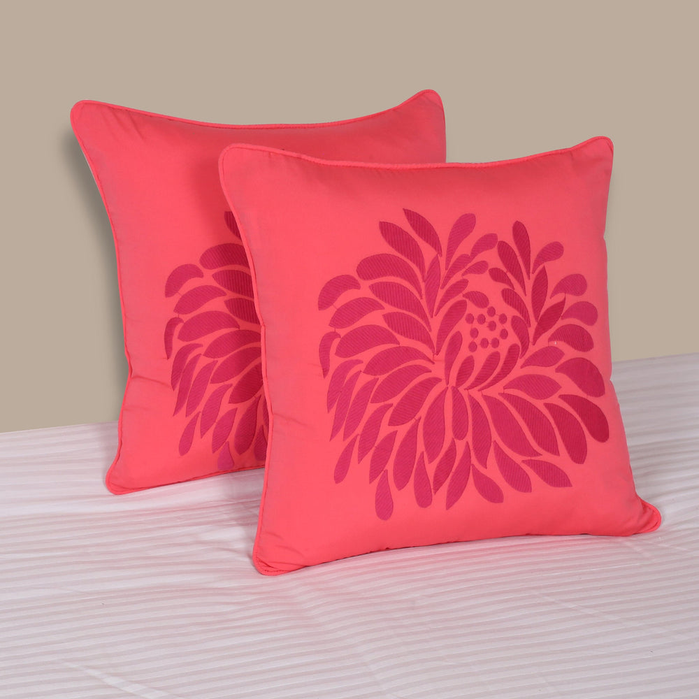 BELLA CASA FASHION Cushion Cover Utsav Polyester Embroidered Cushion Covers Pack of 2