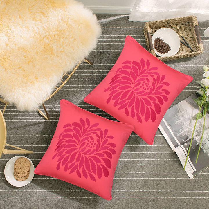 BELLA CASA FASHION Cushion Cover Utsav Polyester Embroidered Cushion Covers Pack of 2