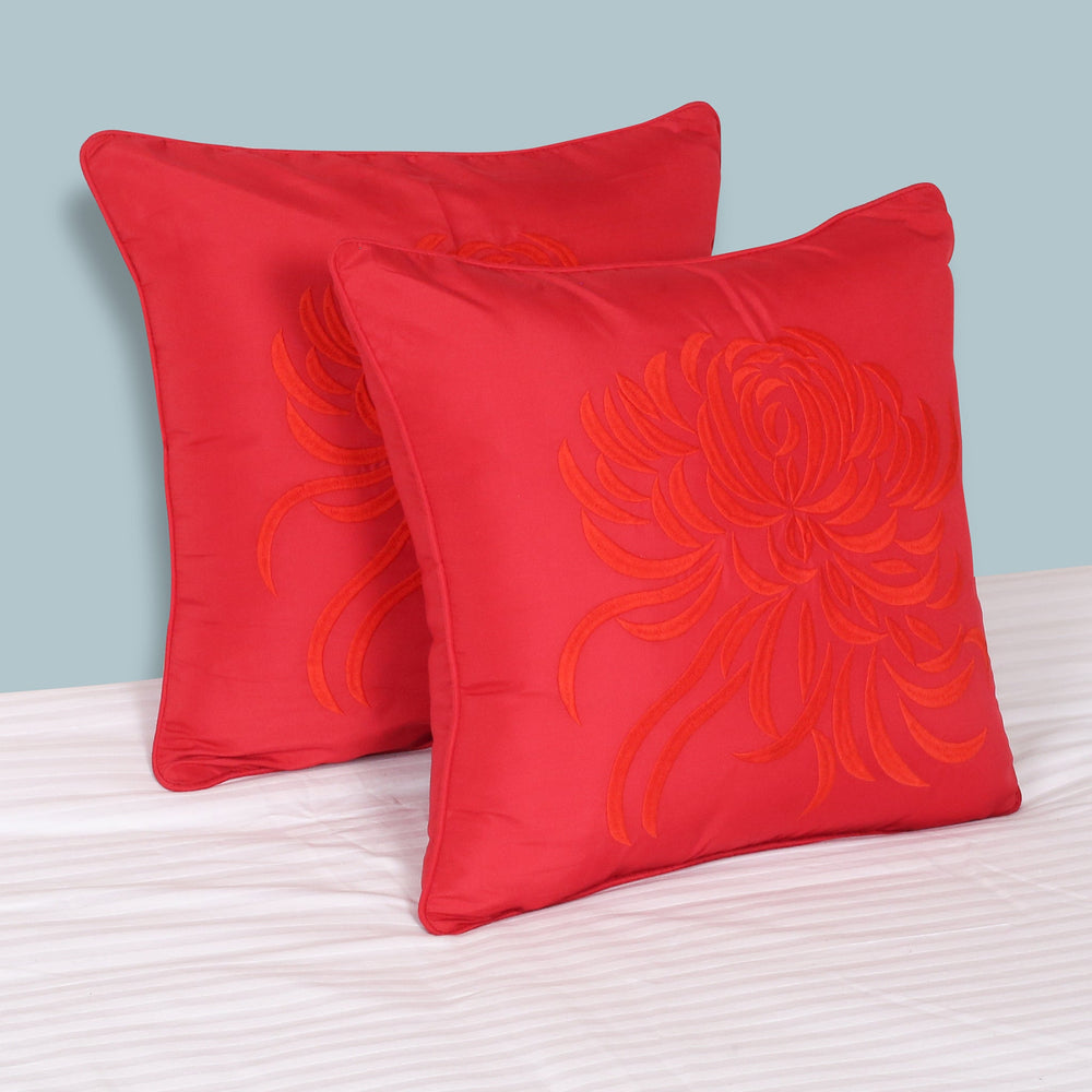 BELLA CASA FASHION Cushion Cover Utsav Polyester Embroidered Cushion Covers Pack of 2