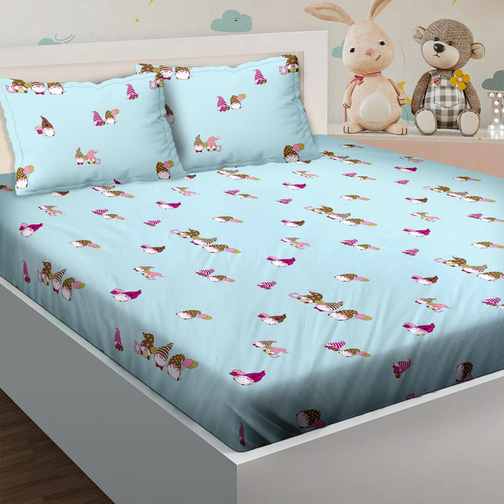 Bella Casa Fashion & Retail Ltd BEDSHEET Double Bedsheet Set King Size 180 TC 100 % Cotton - Kids Kingdom Collection