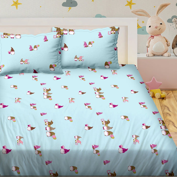 Bella Casa Fashion & Retail Ltd BEDSHEET Double Bedsheet Set King Size 180 TC 100 % Cotton - Kids Kingdom Collection