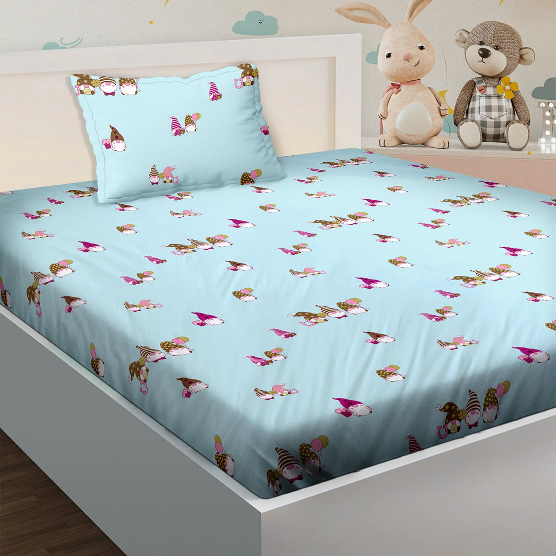 Bella Casa Fashion & Retail Ltd BEDSHEET Single Bedsheet Set 180 TC 100 % Cotton - Kids Kingdom Collection