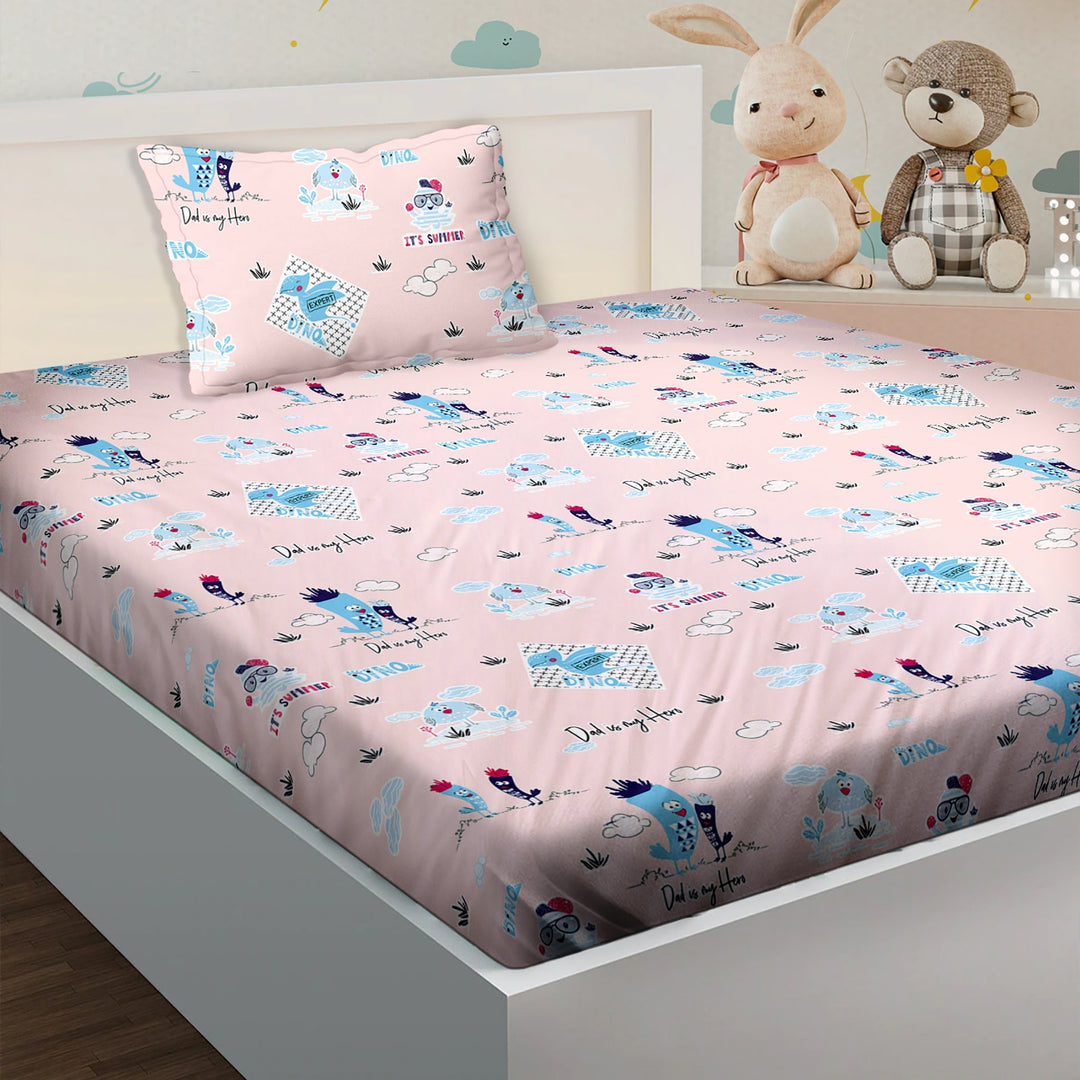 Bella Casa Fashion & Retail Ltd BEDSHEET Single Bedsheet Set King Size 180 TC 100 % Cotton - Kids Kingdom Collection