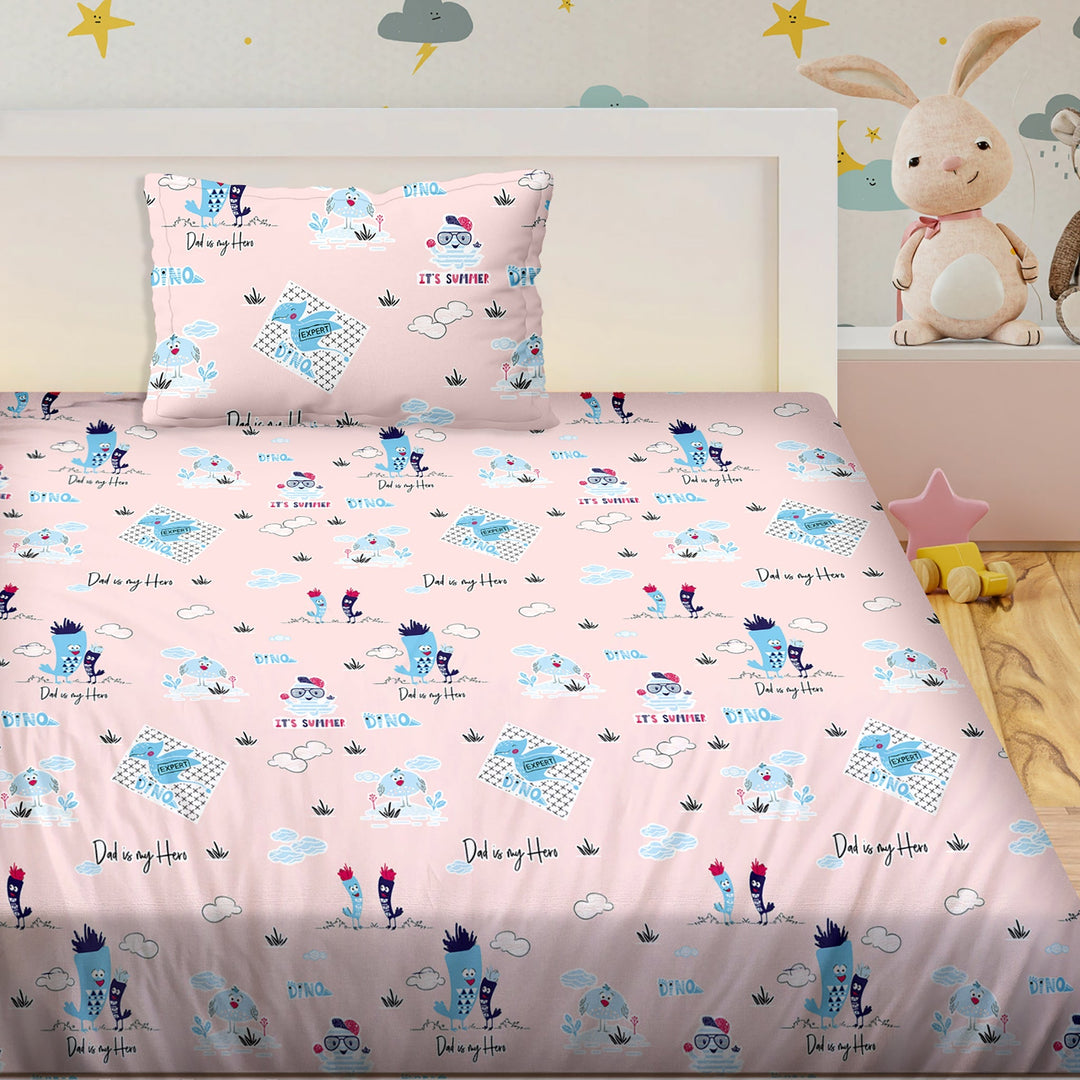 Bella Casa Fashion & Retail Ltd BEDSHEET Single Bedsheet Set King Size 180 TC 100 % Cotton - Kids Kingdom Collection