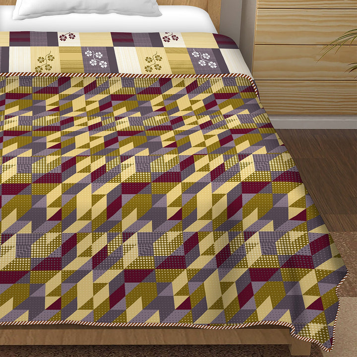 Bella Casa Fashion & Retail Ltd Dohar Single Dohar/AC Blanket Reversible Cotton| Size: 152 X 228 CM - Plum Dohar