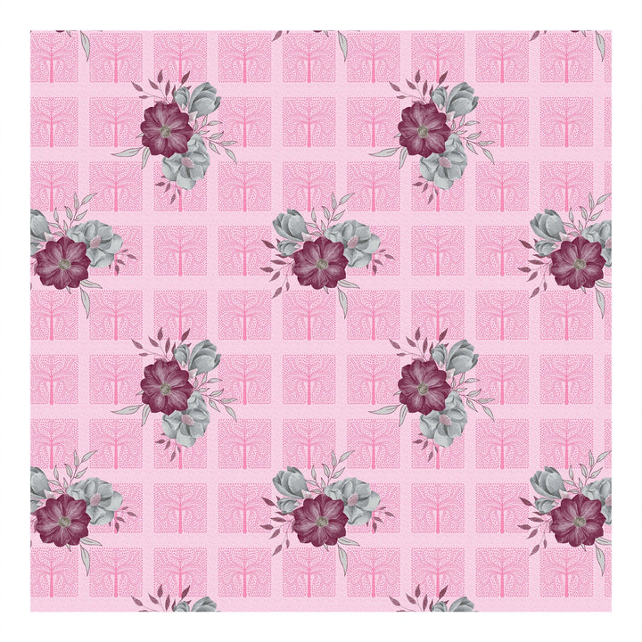 Bella Casa Fashion & Retail Ltd  Double Bedsheet Set King Size with 2 Pillow Covers Floral Pink Colour - Radiant Collection
