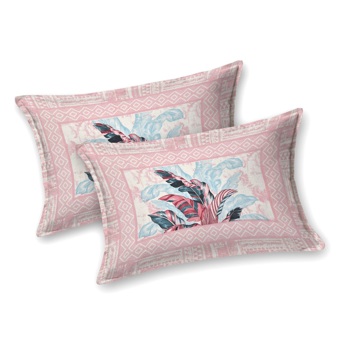 Bella Casa Fashion & Retail Ltd BEDSHEET 87 X 107 Inch / Peach / Cotton Double King Size Bedsheet with 2 Pillow Covers Floral Motifs Printed Cotton Peacj Colour - Ethnic Collection
