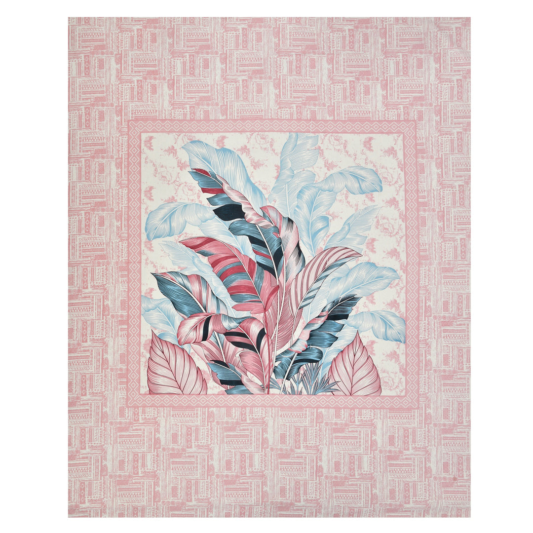 Bella Casa Fashion & Retail Ltd BEDSHEET 87 X 107 Inch / Peach / Cotton Double King Size Bedsheet with 2 Pillow Covers Floral Motifs Printed Cotton Peacj Colour - Ethnic Collection