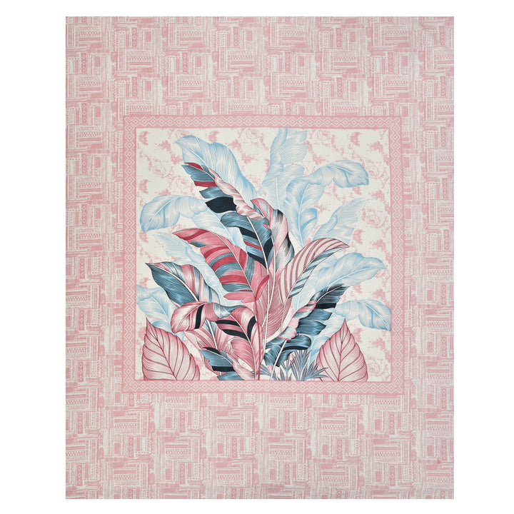 Bella Casa Fashion & Retail Ltd BEDSHEET 87 X 107 Inch / Peach / Cotton Double King Size Bedsheet with 2 Pillow Covers Floral Motifs Printed Cotton Peacj Colour - Ethnic Collection