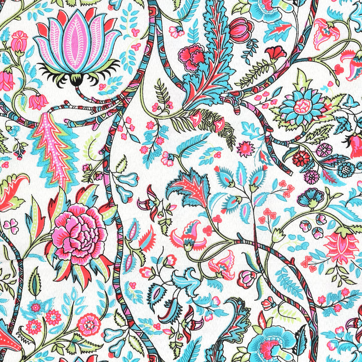 Bella Casa Fashion & Retail Ltd Bedding Set 90 x 108 inch / Multi / Cotton 5 PC Bedding Set ( 1 Double Bedsheet with 2 Pillow Covers & 2 Reversible Single Dohar ) Floral Design Cotton Multi Colour - Oasis Bedding Set