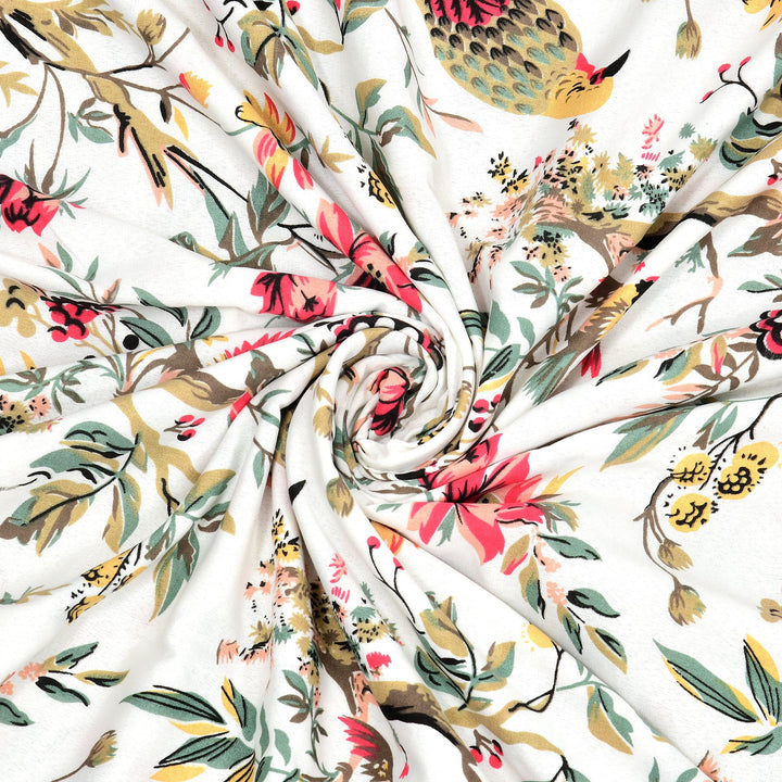 Bella Casa Fashion & Retail Ltd Bedding Set 90 x 108 inch / Multi / Cotton 5 PC Bedding Set ( 1 Double Bedsheet with 2 Pillow Covers & 2 Reversible Single Dohar ) Floral Design Cotton Multi Colour - Oasis Bedding Set
