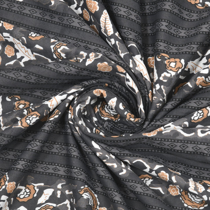 Bella Casa Fashion & Retail Ltd Bedding Set 93 x 108 inch / Multi / Cotton 5 PC Bedding Set ( 1 Double Bedsheet with 2 Pillow Covers & 2 Single Dohar ) Floral Design Cotton Multi Colour - Kalamkari Collection