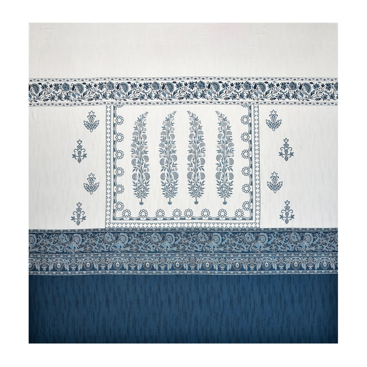 Bella Casa Fashion & Retail Ltd BEDSHEET 108 X 108 Inch / Blue / 100 % Premium Cotton Super King Size Double Bedsheet Set Premium Cotton with 2 Pillow Covers Digital Printed Blue Coloured - Celestia Designer Collection