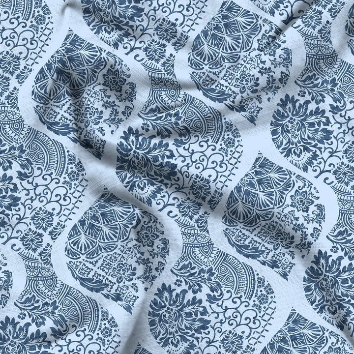 Bella Casa Fashion & Retail Ltd  BEDSHEET 108 X 108 Inch / Blue / Cotton Double Bedsheet Set Cotton Super King Size with 2 Pillow Covers Floral Design Blue Colour - Paris Collection