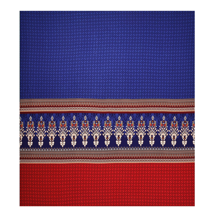 Bella Casa Fashion & Retail Ltd BEDSHEET 108 X 108 Inch / Blue & Red / 100 % Premium Cotton Super King Size Double Bedsheet Set Premium Cotton with 2 Pillow Covers Digital Printed Blue & Red Coloured - Celestia Designer Collection