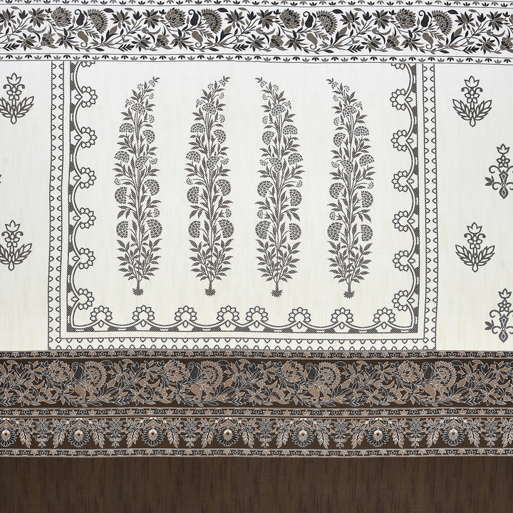 Bella Casa Fashion & Retail Ltd BEDSHEET 108 X 108 Inch / Brown & Multi / 100 % Premium Cotton Super King Size Double Bedsheet Set Premium Cotton with 2 Pillow Covers Digital Printed Brown & Multi Coloured - Celestia Designer Collection