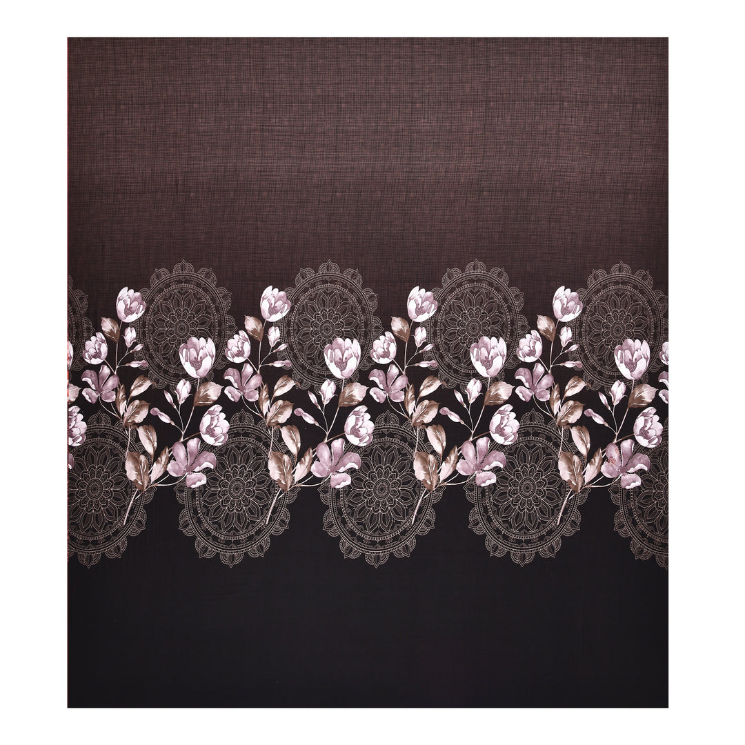 Bella Casa Fashion & Retail Ltd BEDSHEET 108 X 108 Inch / Brown & Multi / 100 % Premium Cotton Super King Size Double Bedsheet Set Premium Cotton with 2 Pillow Covers Digital Printed Brown & Multi Coloured - Celestia Designer Collection